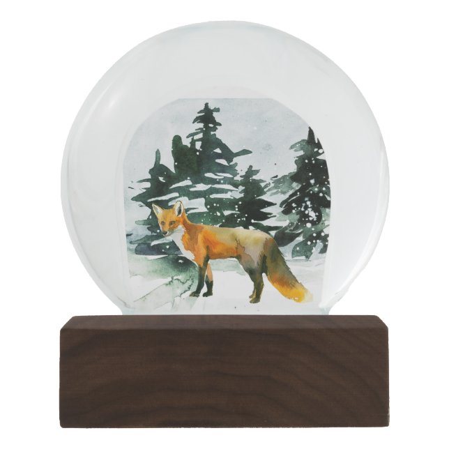 Fox in Forest Snowglobe Schneekugel (Vorderseite)