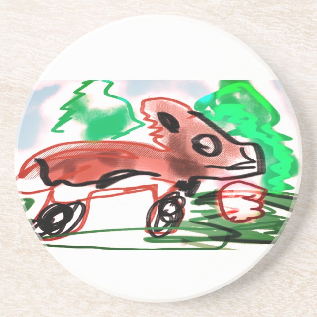 Fox in Frühjahr Getränkeuntersetzer (Vorne)