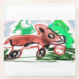 Fox in Frühjahr Glasuntersetzer