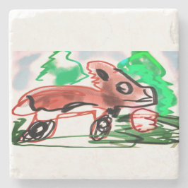 Fox in Frühjahr Steinuntersetzer