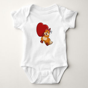 Fox in Liebe mit Herz Baby Strampler