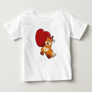 Fox in Liebe mit Herz Baby T-shirt
