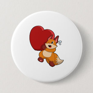 Fox in Liebe mit Herz Button