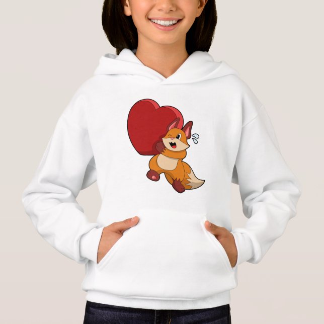 Fox in Liebe mit Herz Hoodie (Vorderseite)
