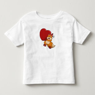Fox in Liebe mit Herz Kleinkind T-shirt