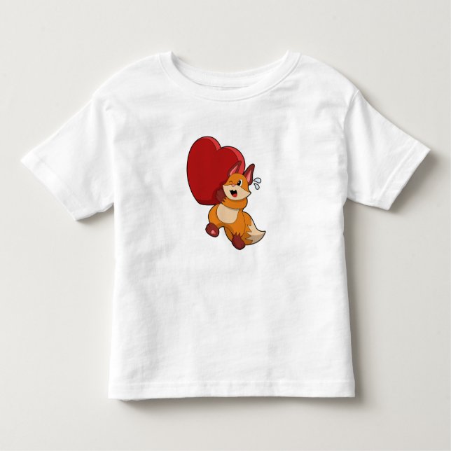 Fox in Liebe mit Herz Kleinkind T-shirt (Vorderseite)