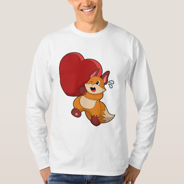 Fox in Liebe mit Herz T-Shirt (Vorderseite)