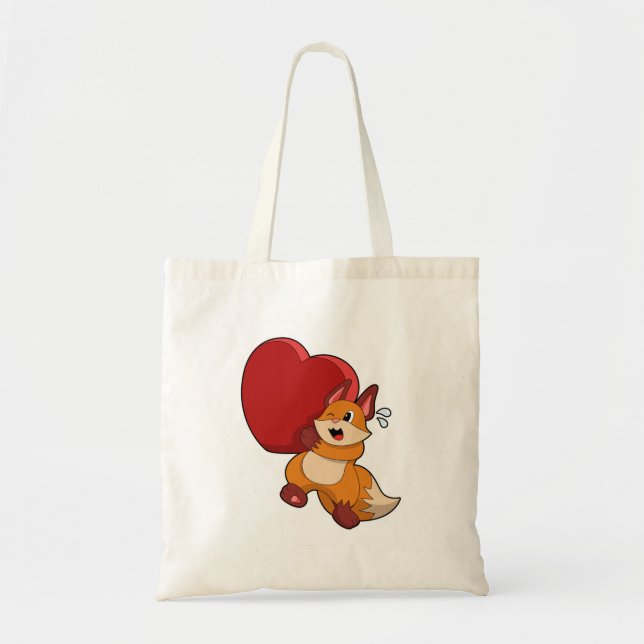 Fox in Liebe mit Herz Tragetasche (Vorne)