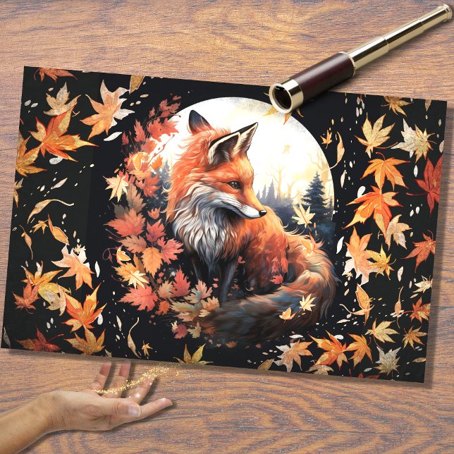 Fox in Mondlicht 3 Decoupage Paper Seidenpapier (Von Creator hochgeladen)
