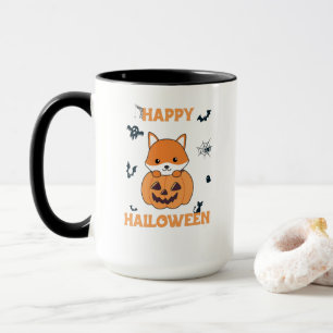 Fox in Pumpkin Sweet Foxes Happy Halloween Tasse