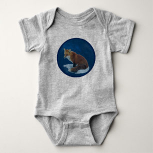Fox in Snow Baby Bodysuit Strampler