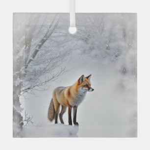 Fox in Snow Wildlife Schöne Weihnachten Ornament Aus Glas