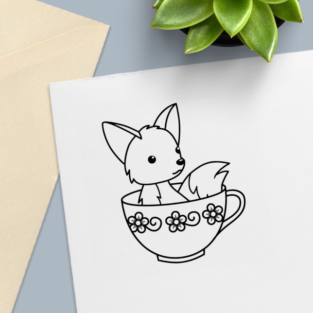 Fox in Teacup Color Me Permastempel (Von Creator hochgeladen)