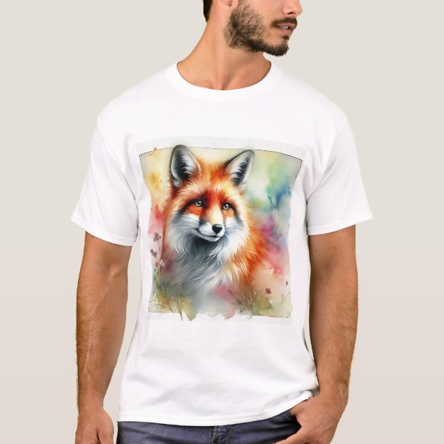 Fox in the Serene Forest 230924AREF126 - Watercolo T-Shirt (Vorderseite)