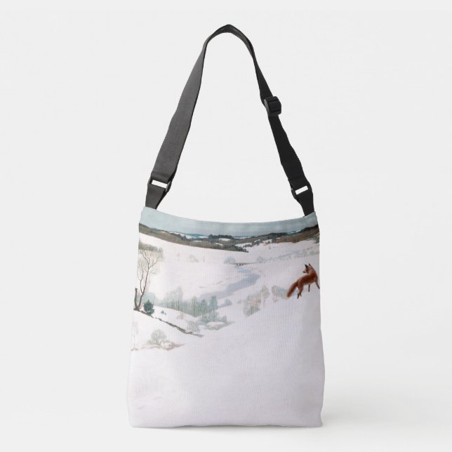 Fox in the Snow, 1935 von Newell Convers Wyeth Tragetaschen Mit Langen Trägern (Vorderseite)