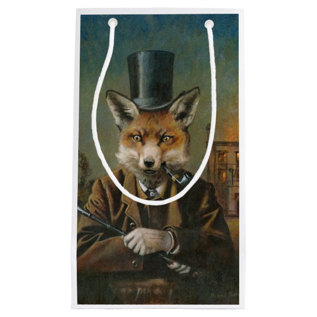 Fox in Top Hat Geschenktasche Kleine Geschenktüte (Vorderseite)