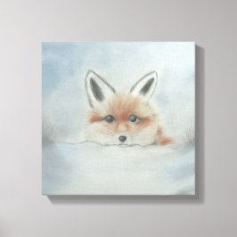 Fox in winter canvas art leinwanddruck