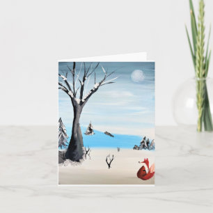 Fox in Winter Greeting Card Karte