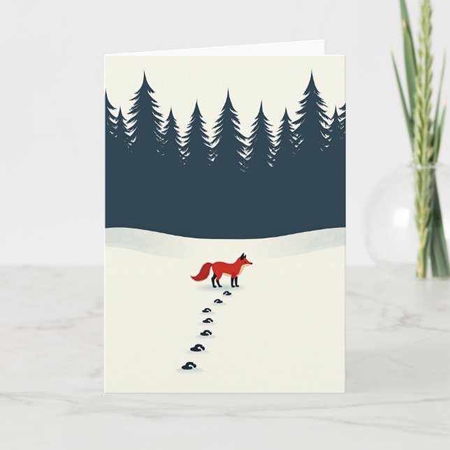Fox In Winter Wonderland Card Karte (Vorderseite)