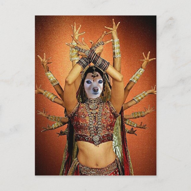 Fox ist ein hinduistischer Tänzer Postkarte (Vorderseite)