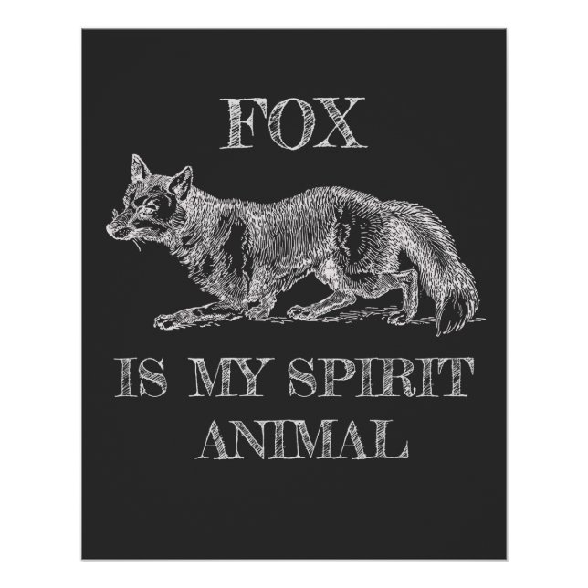 Fox ist meine Spirit Animal komische Zitat-Illustr Poster (Vorderseite)
