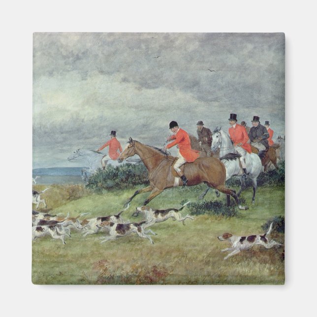 Fox Jagd in Surrey, 19. Jahrhundert Magnet (Vorne)
