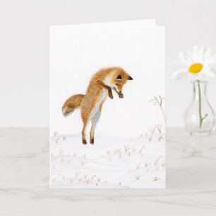 Fox Jumping Christmas Karte