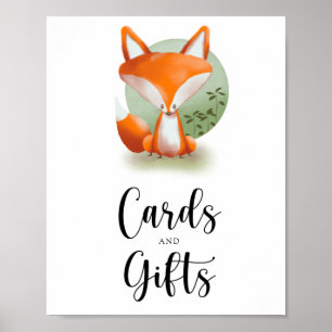 Fox - Karten und Geschenke Babydusche Poster