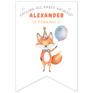 Fox Kindergeburtstag Party Wimpelkette