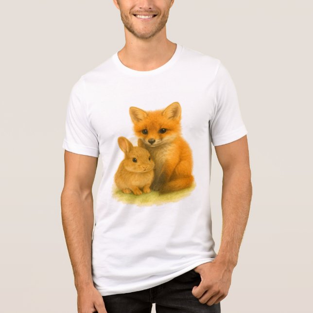 Fox Kit & Bunny Buddies Tri-Blend Shirt (Vorderseite)