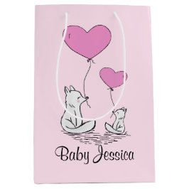 Fox Kit Herz Balloons Design Geschenktasche Mittlere Geschenktüte