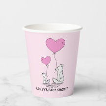 Fox Kit Herzblasen Design Paper Cups