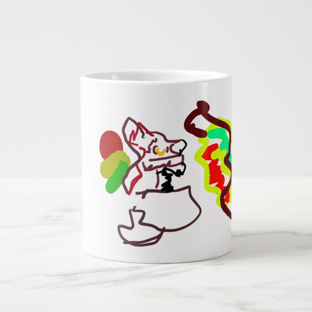 Fox Latte Fun Herbst Style Jumbo-Tasse (Vorderseite)