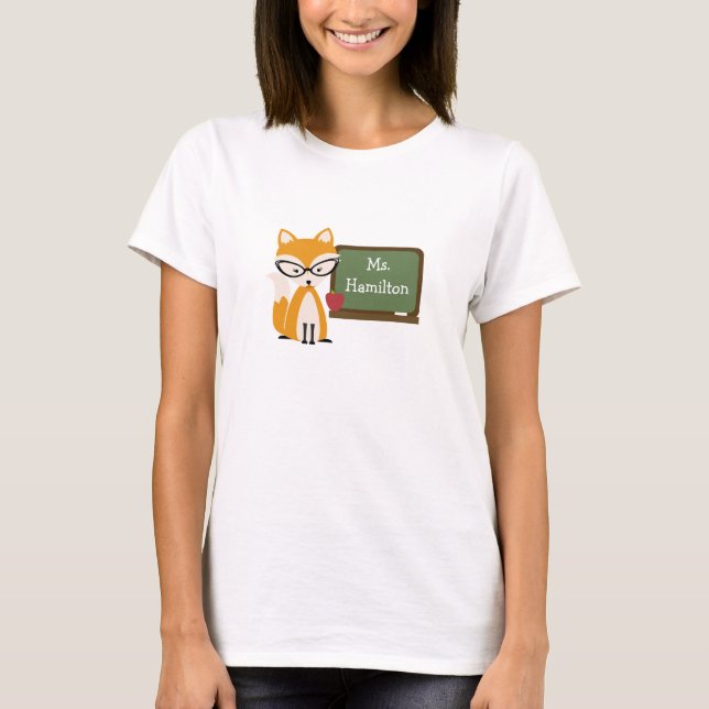Fox-Lehrer an der Tafel T-Shirt (Vorderseite)