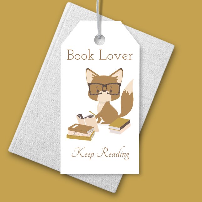 Fox Lesezeichen Kids lesen Page Marker Geschenkanhänger (Reading Animal Bookmark Book Lover Keep Reading Gift Tag)