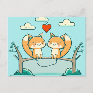 Fox-Liebe-Postkarte Postkarte