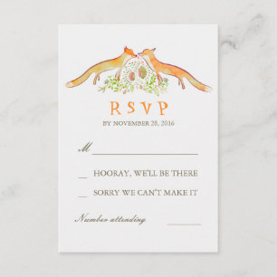 Fox Liebe Wedding RSVP Cards Karte