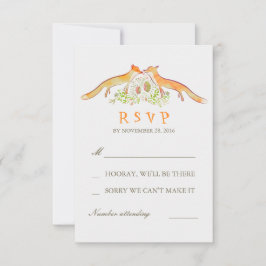 Fox Liebe Wedding RSVP Cards Karte