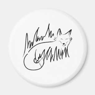 Fox Line Art Magnet