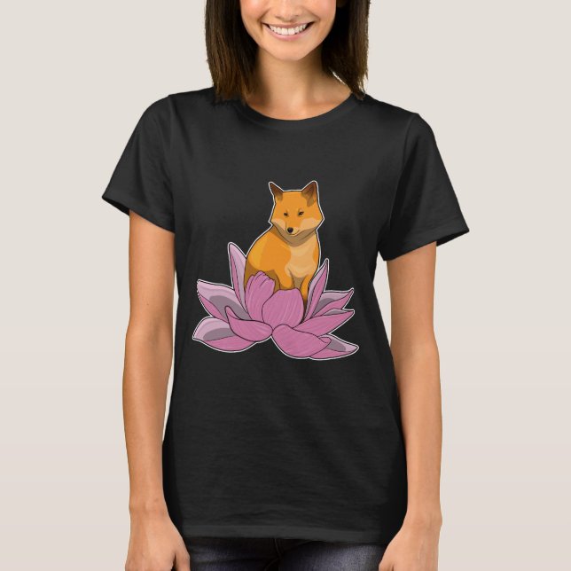 Fox Lotus Blume Blume T-Shirt (Vorderseite)