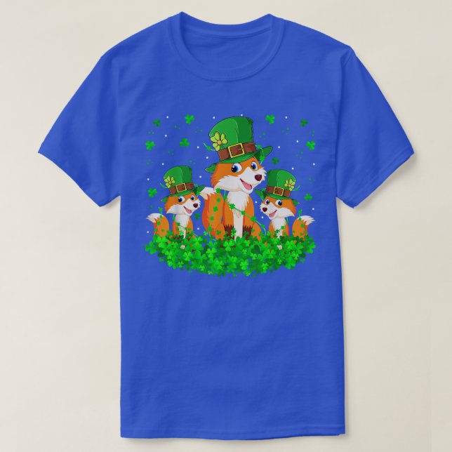 Fox Lover Leprechaun Hat Fox St T-Shirt (Design vorne)