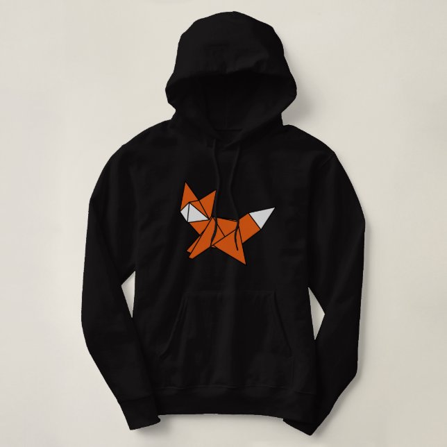 Fox Lover Niedlich Origami Red Fox Japanisch Minim Hoodie (Design vorne)