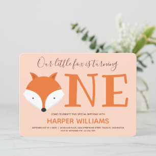 Fox macht einen ersten Geburtstag Einladung