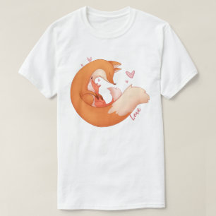 Fox-Mama und Baby-T - Shirt