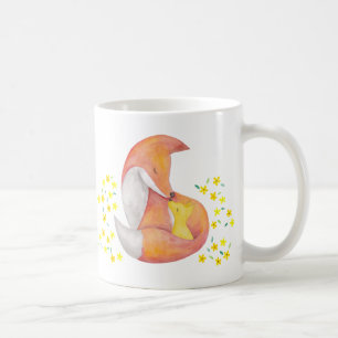 Fox-Mamma und -baby-Tasseroter Fox-Kunst-Geschenk Kaffeetasse