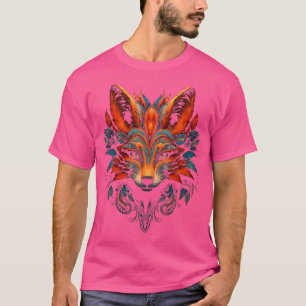 Fox Mandala Artwork Animal Motif Fox T-Shirt