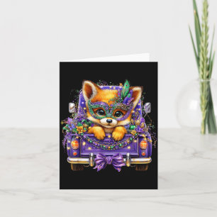 Fox Mardi Gras LKW Nola Süße Kinder Jungen Mädchen Karte