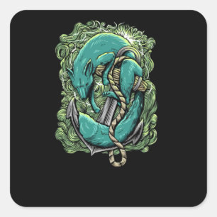 Fox Marine Quadratischer Aufkleber