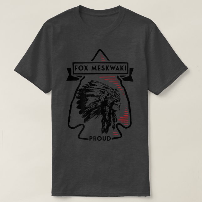 Fox Meskwaki Native Amerikanische Ureinwohner Vint T-Shirt (Design vorne)