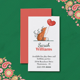 Fox mit Balloon Children Calling Card Telefonnummerkarte